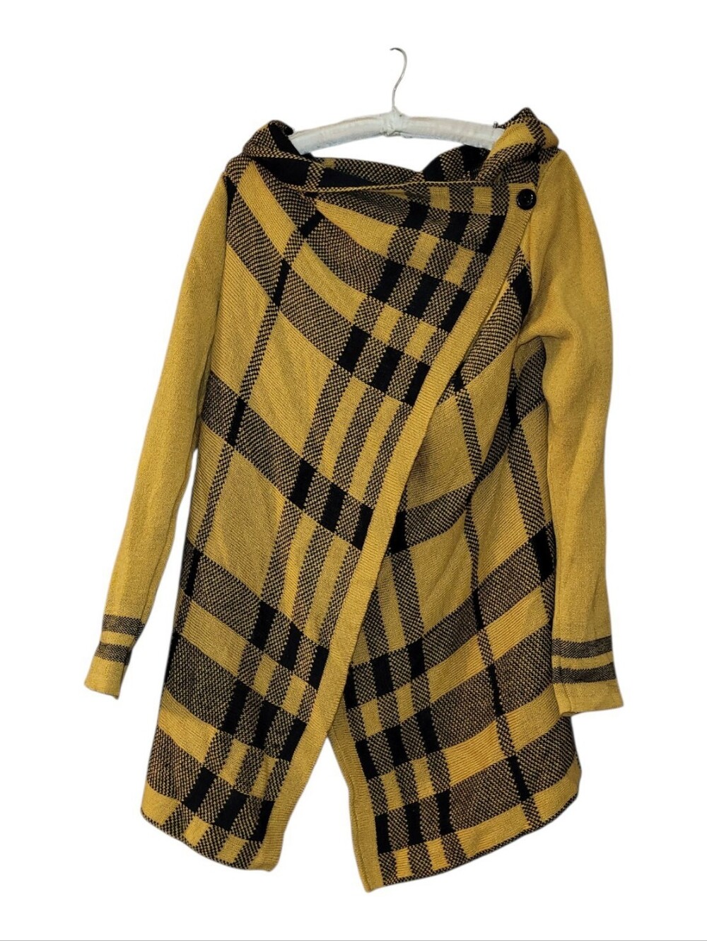 Tularosa Plaid Wrap Asymmetrical Cardigan Sweater Jacket S